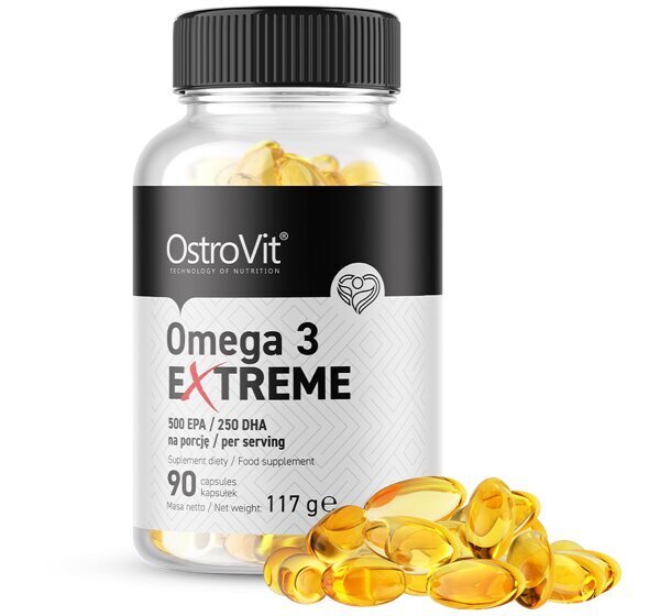 Omega 3 Extreme 500 EPA / 250 DHA 90 kapsulas cena un informācija | Vitamīni, preparāti, uztura bagātinātāji labsajūtai | 220.lv