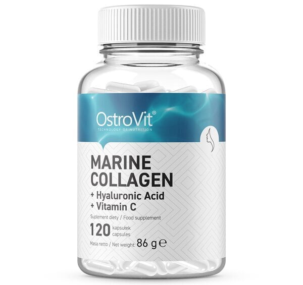 Jūras kolagēns ar hialuronskābi un C vitamīnu 120 kapsulas цена и информация | Vitamīni, preparāti, uztura bagātinātāji labsajūtai | 220.lv