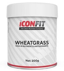 Kviešu dzinumu pulveris Iconfit Wheatgrass Powder 200 g cena un informācija | Funkcionālā pārtika (superēdiens) | 220.lv