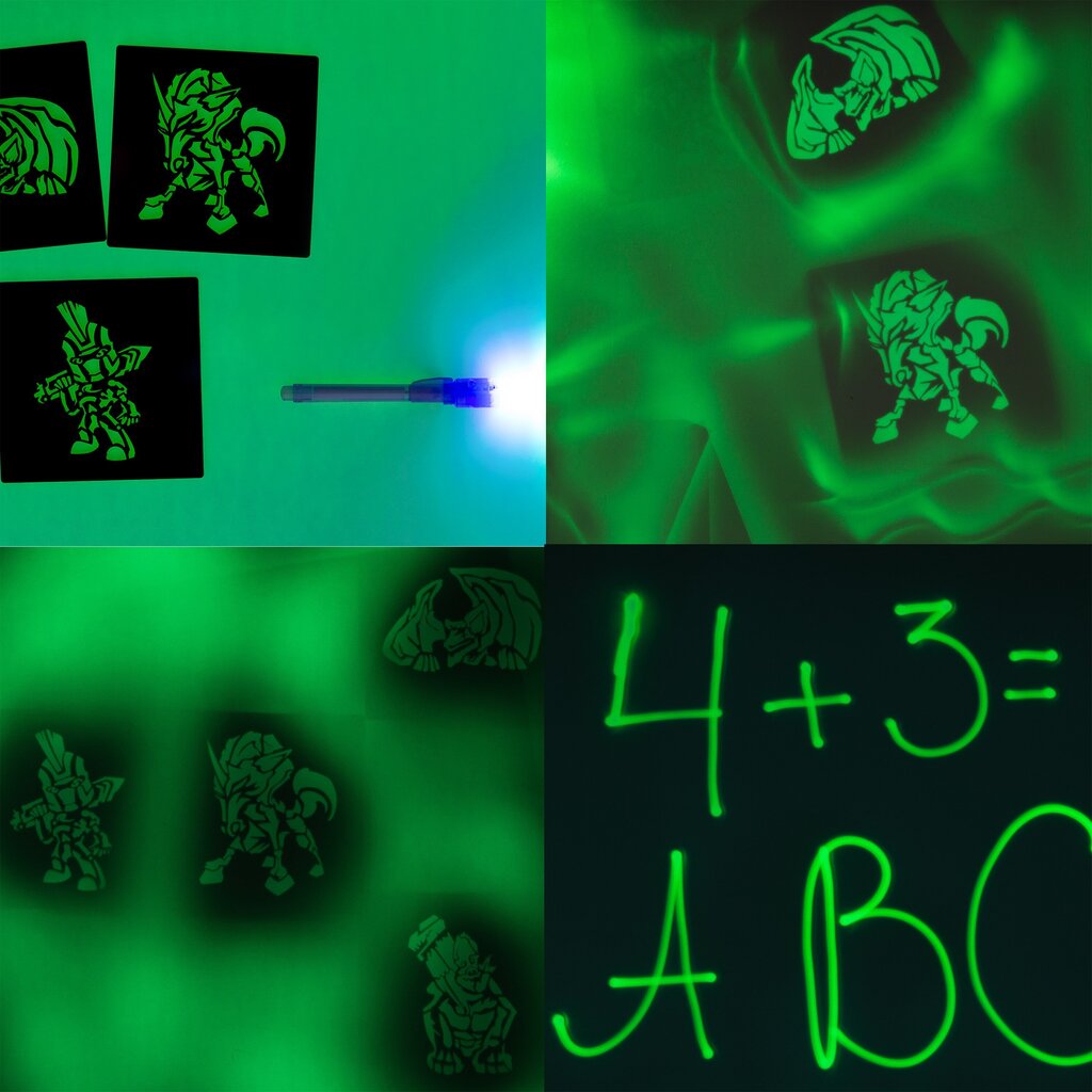 A4 izmēra tāfele - Kids Light Drawing Board - kvēlojoša tumšā neona efekta interaktīvajā spēlē цена и информация | Attīstošās rotaļlietas | 220.lv