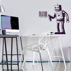 Виниловая наклейка-робот Бэнкси со штрих-кодом, 60 X 60 см цена и информация | Декоративные наклейки | 220.lv