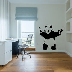 Banksy Panda Weapons vinila uzlīme - ielas mākslas grafiti sienas uzlīme - sienas uzlīme Izmērs 100 x 100 cm cena un informācija | Dekoratīvās uzlīmes | 220.lv