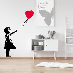 Виниловая наклейка Бэнкси девочки с шариков в виде сердца, 80 X 53 См цена и информация | Декоративные наклейки | 220.lv