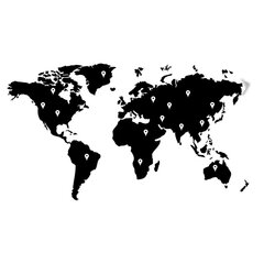 Pasaules kartes vinila uzlīme - ceļojuma kartes liela sienas uzlīme - sienas uzlīmes izmērs 140 X 76 cm cena un informācija | Dekoratīvās uzlīmes | 220.lv