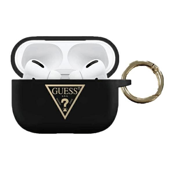 Guess GUACAPLSTLBK Black Silicone Triangle Logo cena un informācija | Austiņas | 220.lv