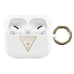 Чехол для наушников AirPods Guess GUACAPLSTLWH white Silicone Triangle Logo цена и информация | Наушники | 220.lv