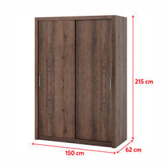 Шкаф Selsey Rinker 150 см, темно-коричневый цена и информация | Шкафы | 220.lv