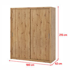 Шкаф Selsey Rinker 180 см, коричневый цена и информация | Шкафы | 220.lv