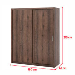 Шкаф Selsey Rinker 180 см, темно-коричневый цена и информация | Шкафы | 220.lv