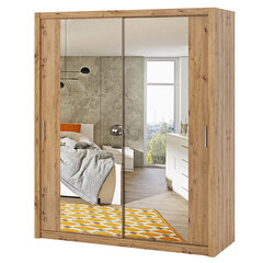 Шкаф Selsey Rinker с зеркалом, 180 см, коричневый цена и информация | Шкафы | 220.lv