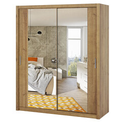 Шкаф Selsey Rinker с зеркалом, 180 см, песочного цвета цена и информация | Шкафы | 220.lv