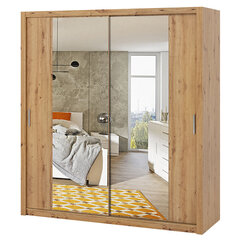 Шкаф с зеркалом Selsey Rinker 200 см, коричневый цена и информация | Шкафы | 220.lv