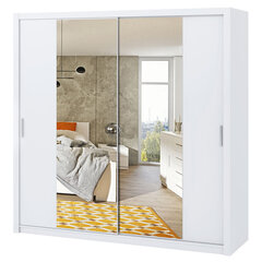 Шкаф с зеркалом Selsey Rinker 220 см, белый цена и информация | Шкафы | 220.lv