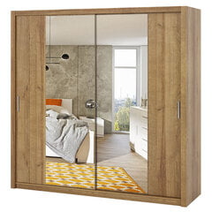 Шкаф Selsey Rinker с зеркалом, 220 см, бежевого цвета цена и информация | Шкафы | 220.lv