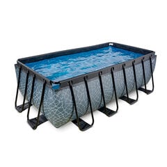 Каркасный бассейн с фильтром «Exit Stone», 400x200x122 см, серый цена и информация | Бассейны | 220.lv