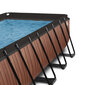 Karkasa baseins ar smilšu filtru Exit Wood 400x200x122 cm, brūns cena un informācija | Baseini | 220.lv