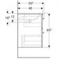 Izlietne ar skapi un divām atvilktnēm Square 501.236.00.1, 600x652x502 mm, balta cena un informācija | Izlietnes | 220.lv