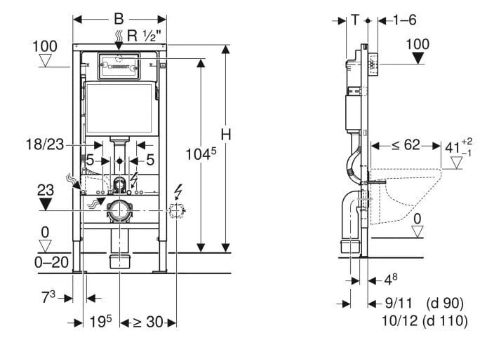 Pie sienas piestiprināms tualetes pods Geberit SELNOVA COMPAQ Rimfree un Delta WC rāmis, un balta skalošanas poga цена и информация | Tualetes podi | 220.lv