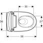 Viedais tualetes pods Geberit AcuaClean Mera Classic Rimless TurboFlush ar bidē funkciju un lēni aizveramu vāku 146.201.11.1 цена и информация | Tualetes podi | 220.lv