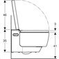 Viedais tualetes pods Geberit AcuaClean Mera Classic Rimless TurboFlush ar bidē funkciju un lēni aizveramu vāku 146.201.11.1 cena un informācija | Tualetes podi | 220.lv