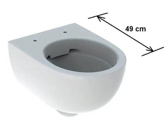 Pie sienas piestiprināma tualetes poda komplekts Geberit SELNOVA COMPAQ Rimfree 49 cm un tualetes poda Delta rāmis, poga hroma krāsā cena un informācija | Tualetes podi | 220.lv