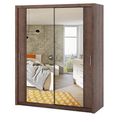 Шкаф с зеркалом Selsey Rinker 180 см, темно-коричневый цена и информация | Шкафы | 220.lv