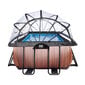 Karkasa baseins ar smilšu filtru un jumtu Exit Wood, 400x200x122 cm, brūns цена и информация | Baseini | 220.lv