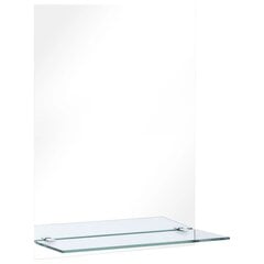 Настенное зеркало с полкой, 40x60см, закаленное стекло цена и информация | Зеркала | 220.lv