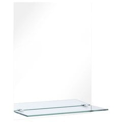 Sienas spogulis ar plauktu, 50x70cm, rūdīts stikls cena un informācija | Spoguļi | 220.lv