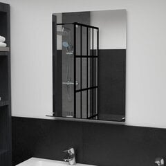 Sienas spogulis ar plauktu, 50x70cm, rūdīts stikls цена и информация | Зеркала | 220.lv