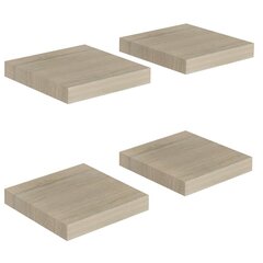 Piekarami plaukti VidaXL, 4 gab., 23x23,5x3,8 cm, ozola cena un informācija | Plaukti | 220.lv