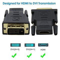 RoGer Universāls Adapteris HDMI > DVI Melns цена и информация | Адаптеры и USB разветвители | 220.lv