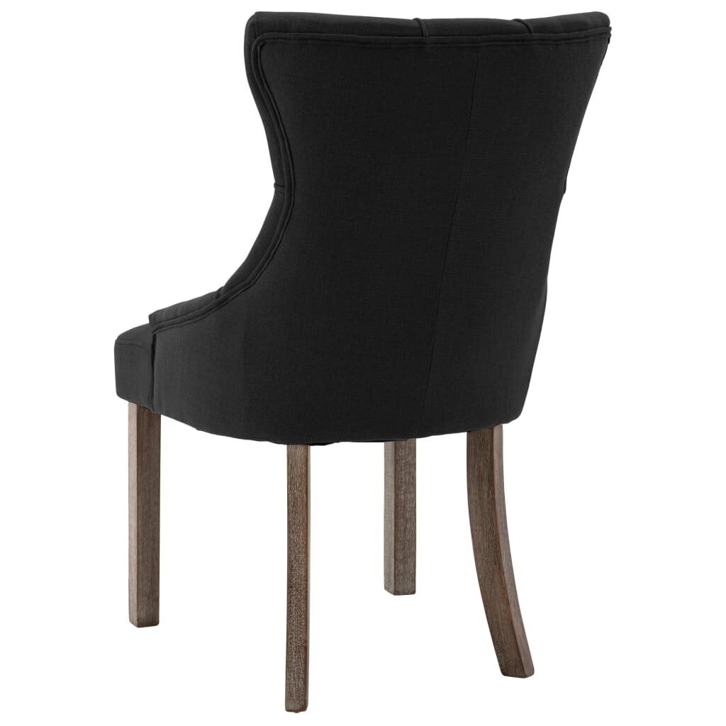 Ēdamistabas krēsli, 6 gab., melnā krāsā, auduma (3x287942) cena un informācija | Virtuves un ēdamistabas krēsli | 220.lv