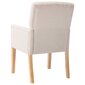 Ēdamistabas krēsls ar roku balstiem, smilškrāsā, auduma cena un informācija | Virtuves un ēdamistabas krēsli | 220.lv