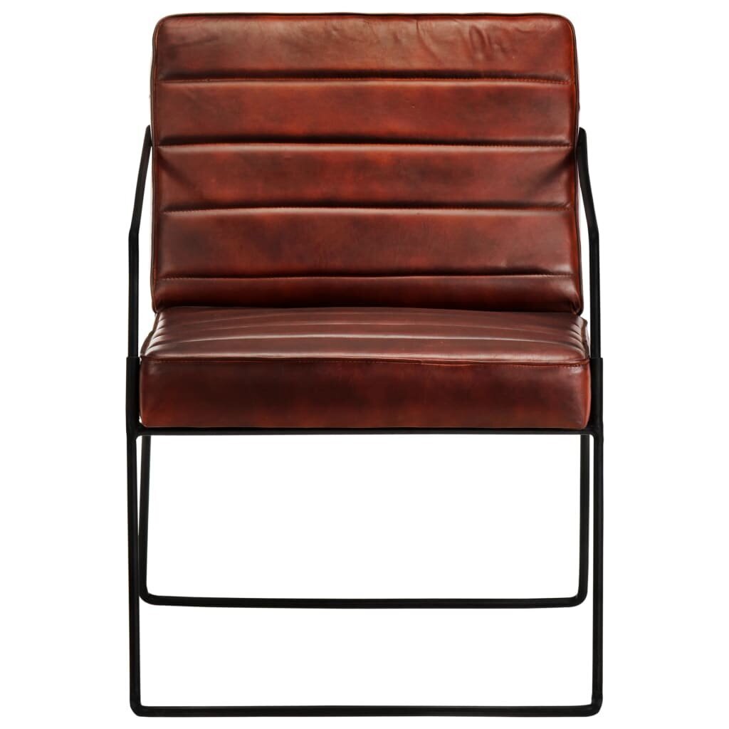 Krēsls, tumši brūnā krāsā, dabīgā āda cena un informācija | Atpūtas krēsli | 220.lv