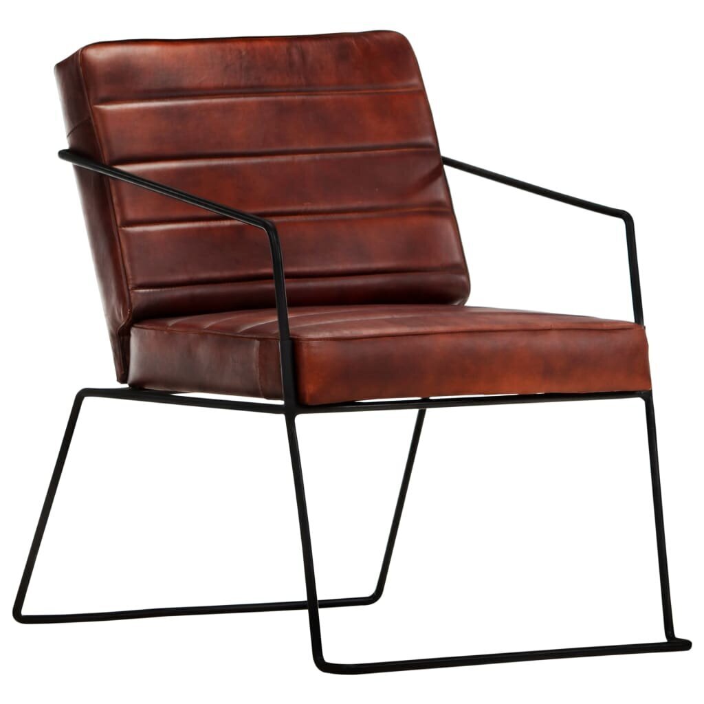 Krēsls, tumši brūnā krāsā, dabīgā āda cena un informācija | Atpūtas krēsli | 220.lv