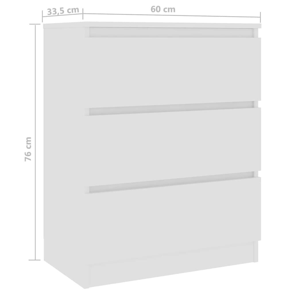 Sānu skapis vidaXL, baltā krāsā, 60x35x76 cm, MDP cena un informācija | Skapīši viesistabai | 220.lv