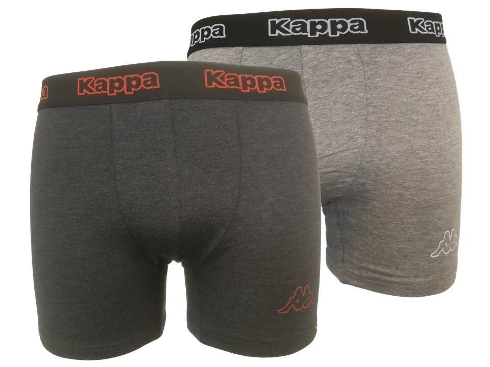 Kappa Apakšveļa Tumši pelēks / pelēks 2 Pack цена и информация | Vīriešu apakšbikses | 220.lv