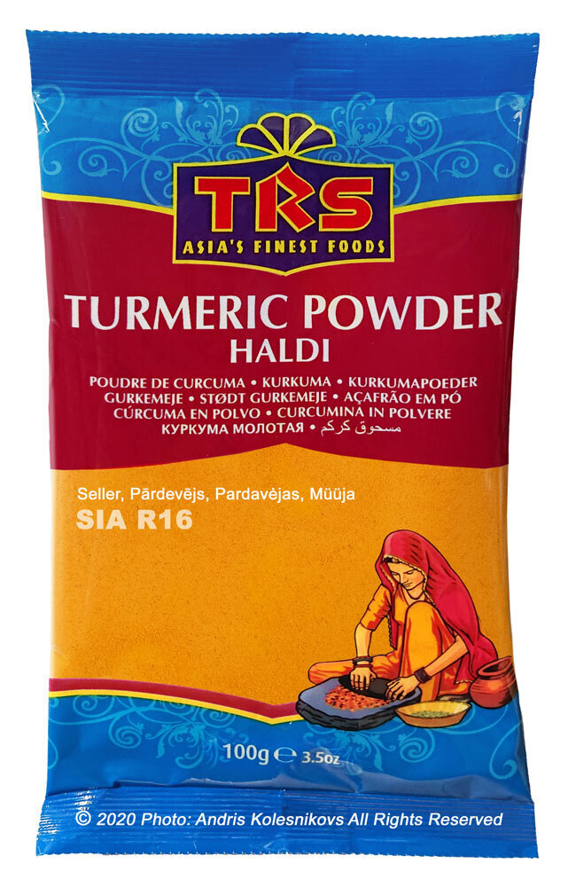 Kurkuma malta, Turmeric Powder - haldi, TRS, 100 g cena un informācija | Garšvielas, garšvielu komplekti | 220.lv