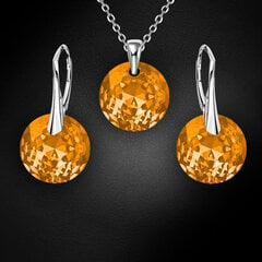 Серебряный комплект «Марианна (Light Colorado Topaz)» с кристаллами Swarovski™ цена и информация | Наборы украшений | 220.lv