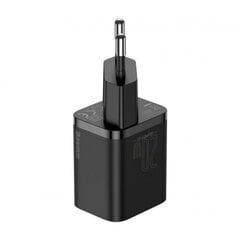 Baseus CCSUP-B01 tīkla lādētājs USB-C / 20W / 3A melns cena un informācija | Lādētāji un adapteri | 220.lv