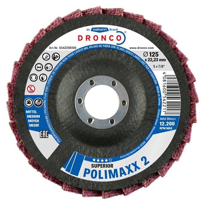 Pulēšanas disks DRONCO G-VA MEDIUM (125 x 22,23 mm) cena un informācija | Rokas instrumenti | 220.lv