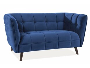 Divvietīgs samta dīvāns Signal Meble Castello 2, tumši zils cena un informācija | Dīvāni | 220.lv