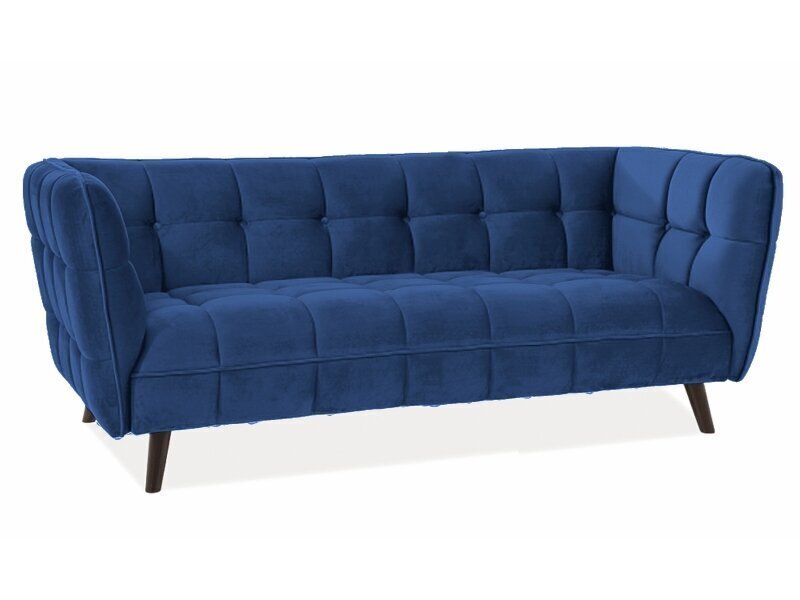 Trīsvietīgs samta dīvāns Signal Meble Castello 3, tumši zils cena un informācija | Dīvāni | 220.lv
