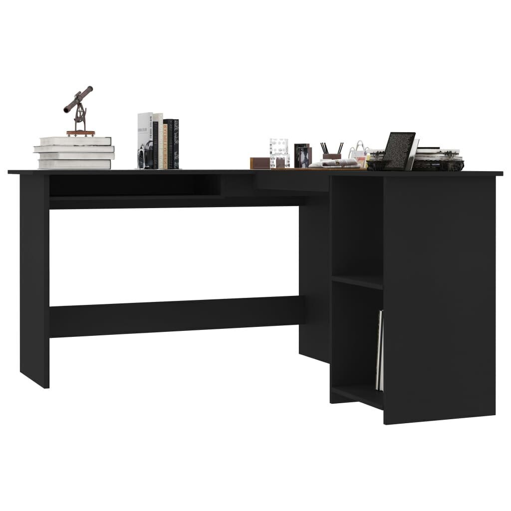 Stūra galds, melns цена и информация | Datorgaldi, rakstāmgaldi, biroja galdi | 220.lv