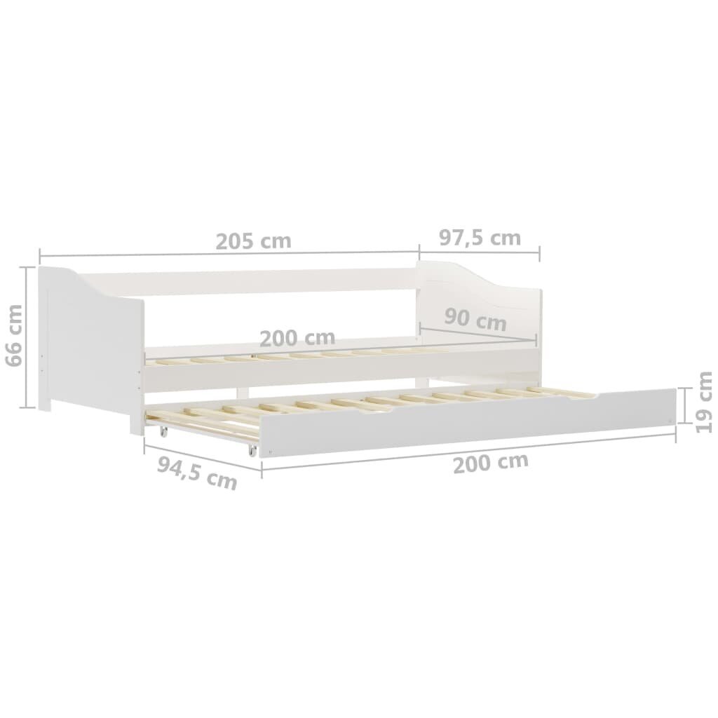 Izvelkams dīvāna-gultas rāmis, 90 cm x 200 cm cena un informācija | Gultas | 220.lv