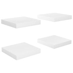 Piekarami plaukti VidaXL, 4 gab., 23x23,5x3,8 cm, balti cena un informācija | Plaukti | 220.lv