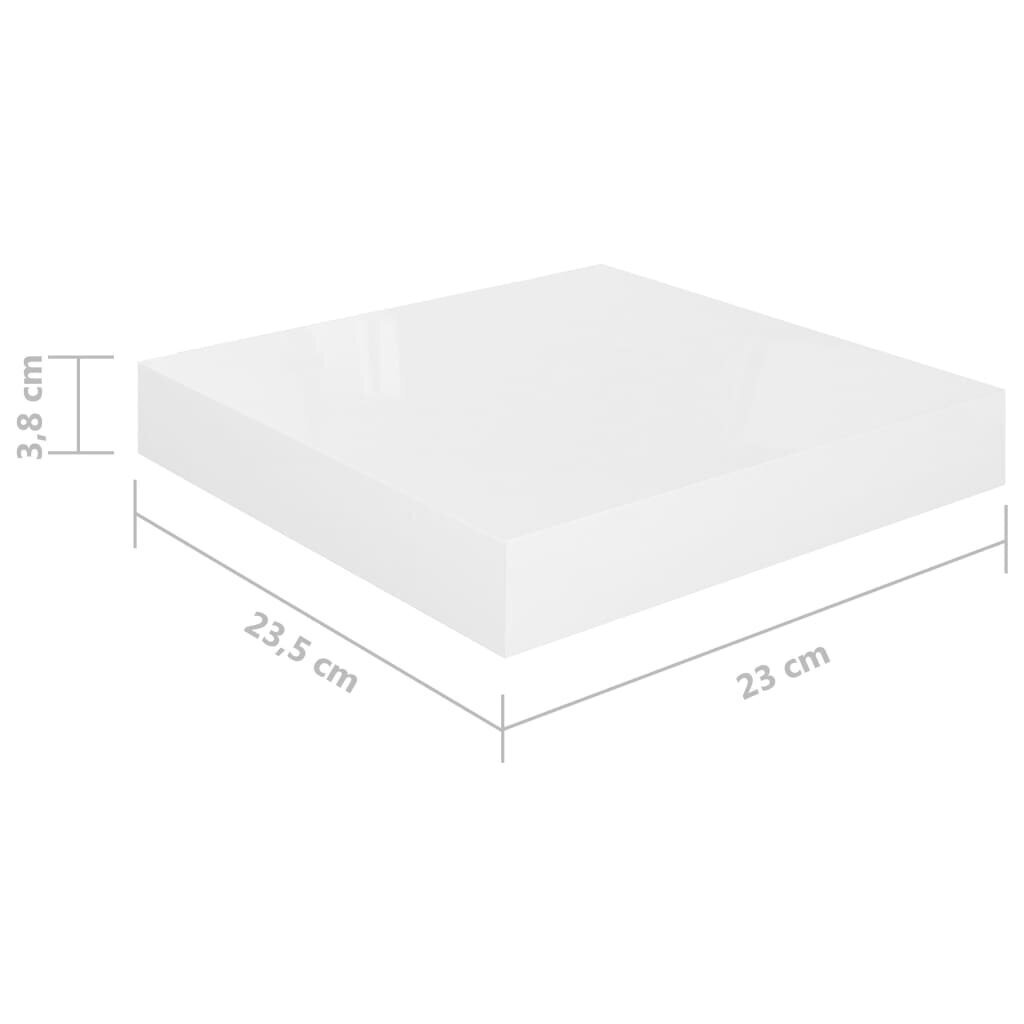 Piekarami plaukti VidaXL, 4 gab., 23x23,5x3,8 cm, balti cena un informācija | Plaukti | 220.lv