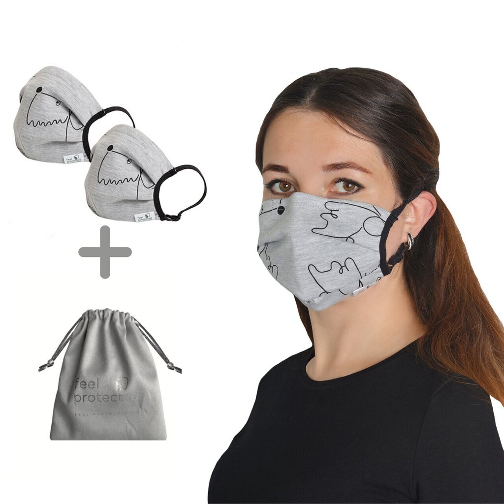 Atkārtoti lietojama sejas maska (2 gab.) 1017 One, eco friendly, un uzglabāšanas maisiņš cena un informācija | Pirmā palīdzība | 220.lv
