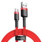 USB-C datu un uzlādes vads, Baseus Cafule CATKLF-C09 3A / PD / QC 3.0 / 200 cm, sarkans/melns cena un informācija | Savienotājkabeļi | 220.lv